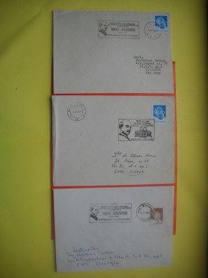 HOPCT PLIC NR 615 SET 3 PLICURI VASILE ALECSANDRI -ROMANIA-IASI foto
