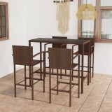 Set mobilier bar de gradina, 5 piese, maro, poliratan GartenMobel Dekor, vidaXL