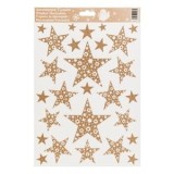 Autocolante Decorative de Craciun Stele Glitter Bronz pentru Decorațiuni, CMCLASS