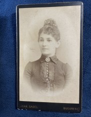Fotografie veche tip cdv. Atelier foto: Jean Gagel / Bucuresci