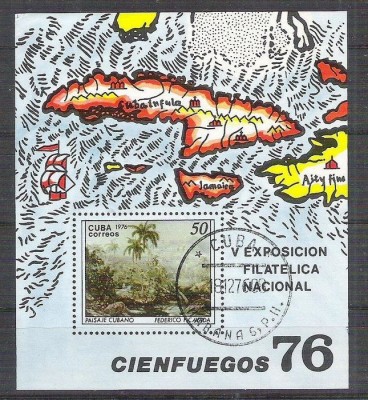 Cuba 1976 Expo Phila, perf. sheet, used AA.002 foto