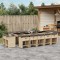 Gossi set mobilier gradina cu perne, 15 piese, bej combinat poliratan