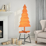 VidaXL Brad de Crăciun decorativ, maro ceruit, 120 cm, lemn pin masiv