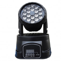 Moving head IdeallStore®, Party Energy, jocuri de lumini, 70W, 18 leduri, negru