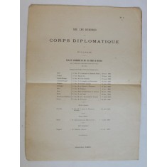 MM. LE MEMBRES DU CORPS DIPLOMATIQUE A BUCAREST , NR.1 , JANVIER 1905