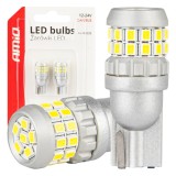 Becuri auto LED Canbus T10 W5W 30 SMD 2016 White 12/24V, lumina alba 5500K, fara efect de palpaire, AMiO 04233, set 2 buc