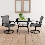 VidaXL Set mobilier de grădină, 3 piese, textilenă și oțel