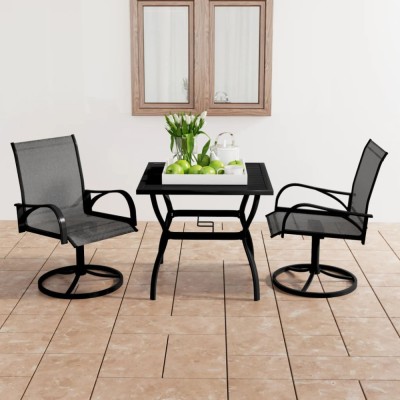 vidaXL Set mobilier de grădină, 3 piese, textilenă și oțel foto