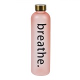 Sticlă Apă Sport, Breathe, Culoare Somon, Capacitate 1L, Capac Auriu Metalizat, Oem