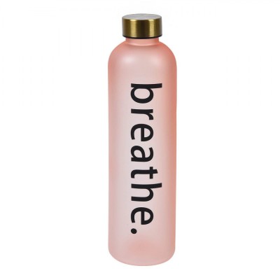 Sticlă Apă Sport, Breathe, Culoare Somon, Capacitate 1L, Capac Auriu Metalizat foto