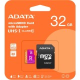 Cumpara ieftin Card Memorie microSDHC Adata, 32Gb, Clasa 10 / UHS-1 U1, Cu Adaptor AUSDH32GUICL10-RA1