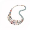Colier Diva Acvamarin Morganit Perle Argint 925 Placat Aur Roz 53cm Special Plus | Bijuterie Handmade Italia + Cutie Cadou