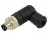 Conector M8 tată 4 pini unghi 90&deg; cablu IP67 CONEC