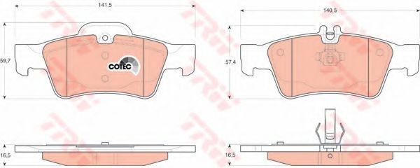 Set placute frana,frana disc MERCEDES E-CLASS (W211) (2002 - 2009) TRW GDB1546