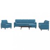 VidaXL Set de canapele cu perne/rulouri, 4 piese, albastru, catifea 3278470