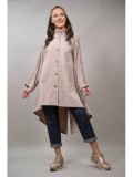 Cumpara ieftin Trenci dama lung Monte Cervino Pozzo, bej deschis, broderie, bumbac/poliester/elastan, marimi S, M, L, XL