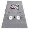 Covor PETIT CAT PISICĂ COROANĂ gri, 180x270 cm, Dreptunghi, Polipropilena
