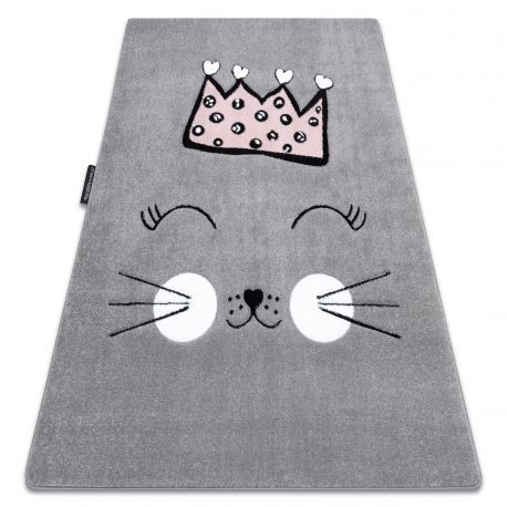 Covor PETIT CAT PISICĂ COROANĂ gri, 180x270 cm