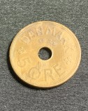 Moneda 5 ore 1929 Danemarca, Europa