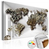 Cumpara ieftin Tablou din plută - Golden Future [Cork Map] 90x60 cm