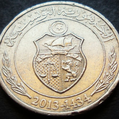 Moneda exotica 1/2 DINAR - TUNISIA, anul 2013 * cod 4176