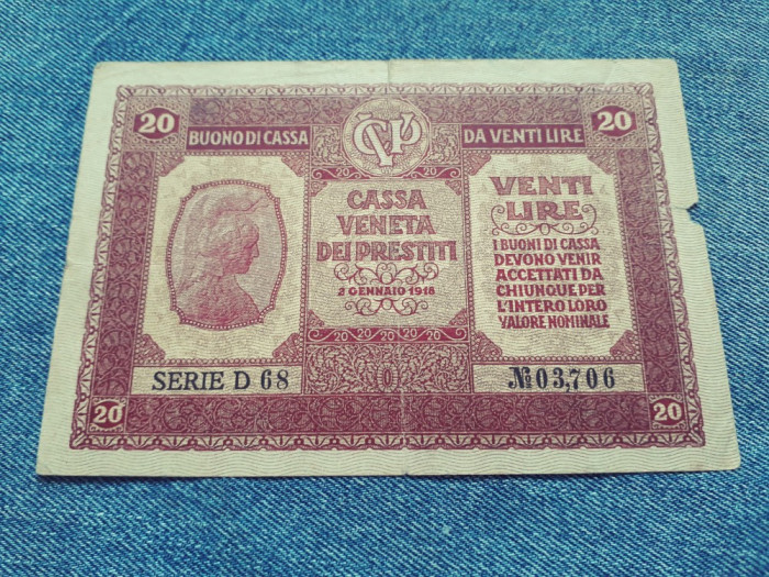 20 Lire 1918 Italia Casa Veneta dei Prestiti