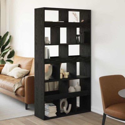vidaXL Raft pentru cărți 2 pcs Stejar negru 100 x 33 x 187.5 cm foto