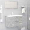 Set mobilier de baie, 2 piese, gri beton, PAL