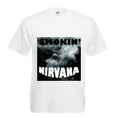 TRICOU IMPRIMAT &amp;quot; SMOKIN&amp;#039; NIRVANA&amp;quot; foto