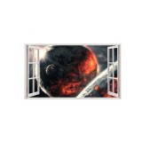 Autocolant decorativ, Fereastra, Planete, Multicolor, 83 cm, 14ST