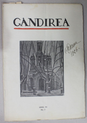 GANDIREA , REVISTA , ANUL VI , NR. 2 , MARTIE , 1926 foto