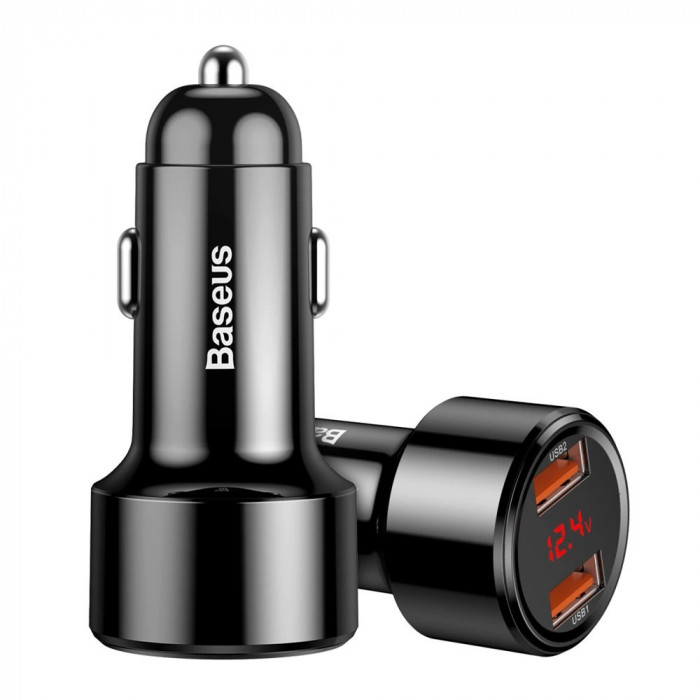 Baseus Magic Series Dual QC - Quick Charge 3.0 2x USB 45W 6A &icirc;ncărcător auto negru (CCMLC20A-01)