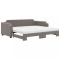 Pat de zi cu extensie si saltele, gri taupe, 90x200 cm, textil
