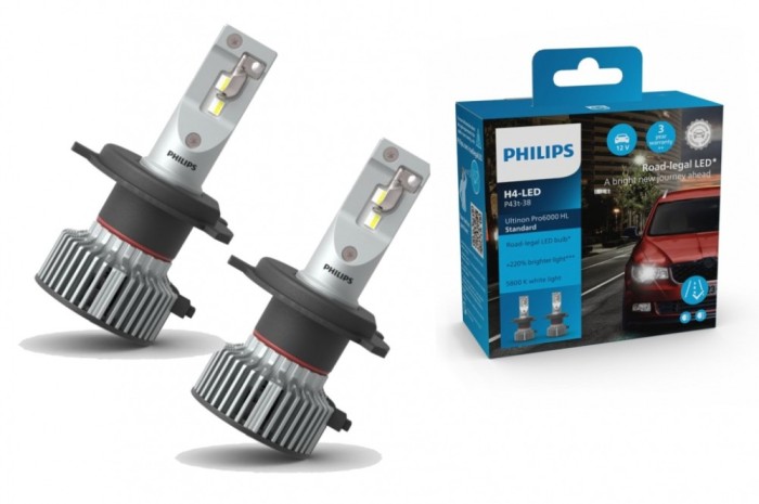 Philips Bec LED H4 12V 19W Ultinon Pro6000 HL Standard 5800K (1set) Performance AutoTuning