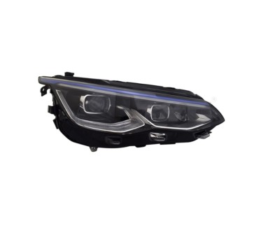 Far VW GOLF VIII, 11.2019-, partea dreapta, TYC, lense; cu LED daytime running light; LED; electrical; blue frame; fara unitate control LED; cu motor foto