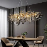 Candelabru Cristal CC333/120X60GD, 10x G9, Auriu, 80cm, Inaltime Reglabila ModernLight Concept