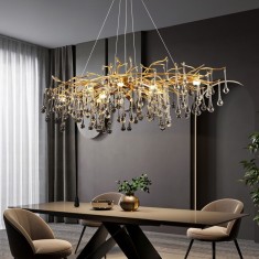Candelabru Cristal CC333/120X60GD, 10x G9, Auriu, 80cm, Inaltime Reglabila ModernLight Concept foto