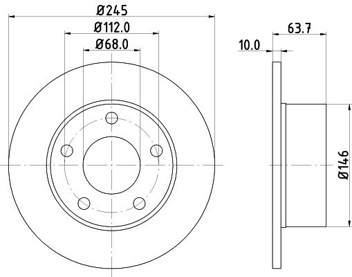 Disc frana AUDI A6 Avant (4A, C4) (1994 - 1997) KRIEGER 0950004238