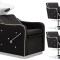 Set Profesional Salon: Spălătorie + 2 Scaune Hidraulice Rotative cu Suport Picioare, Chiuvetă Ceramică și Accesorii Premium