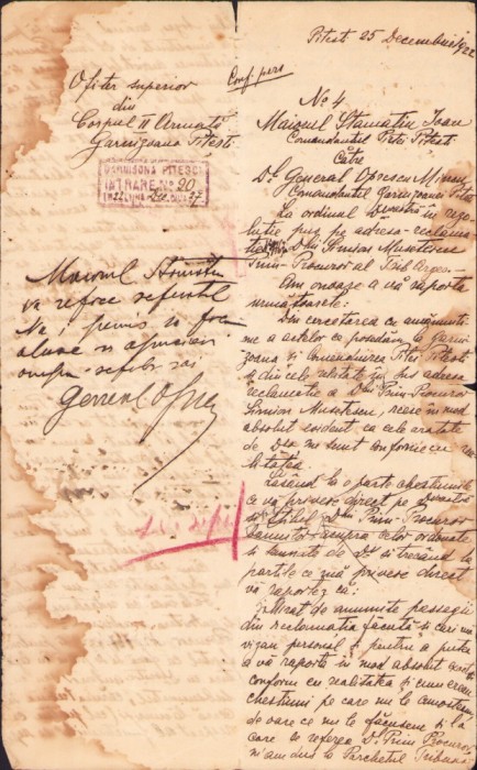 A2686N Act semnat olograf general Oprescu Mincu 1922 Pitești
