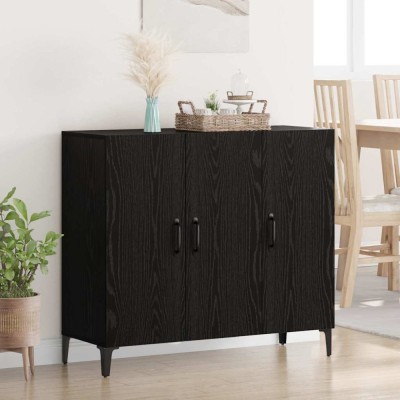 vidaXL Bufet Stejar negru 34 x 90 x 80 cm Lemn compozit foto