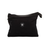 Geantă impermeabilă FEMI.EKO&reg;, pentru produse menstruale, 2 buzunare practice, dimensiuni 19 cm x 24 cm, culoare negru