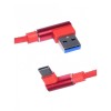 Cablu de date si incarcare elSales ELS-W05C USB-USB TIP C, conectori 90&deg;, rosu