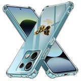 Husa antisoc pentru xiaomi redmi note 14s - airbag tpu, col&Egrave;uri ranforsate- butterfly auriu