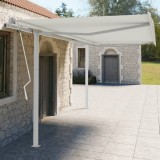 Cumpara ieftin Set st&acirc;lp pentru copertină, alb, 450x245 cm, fier