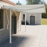 Set stalp pentru copertina, alb, 450x245 cm, fier GartenMobel Dekor, vidaXL