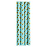 Set 10 paie, flippy, din hartie, 19.5 cm, model cu buline aurii, albastru