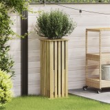 vidaXL Jardiniere cu căptușeală de 33x33x85 cm din lemn impregnabil, din pin