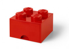 Cutie depozitare LEGO 2x2 cu sertar - Rosu (40051730) foto