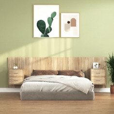 vidaXL Tablie de pat cu dulapuri, stejar sonoma, lemn prelucrat foto